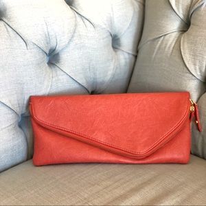 [SOLD] Red faux leather clutch